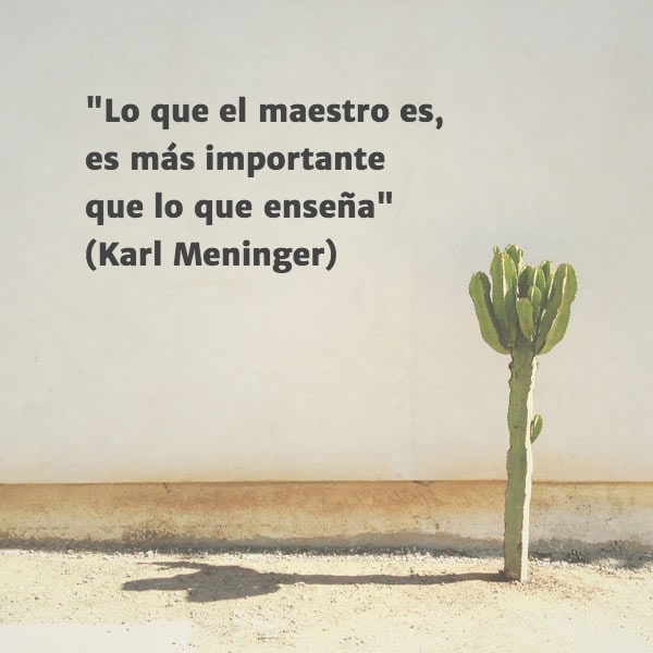 Frases para Reflexionar - "Lo que el maestro es, es más importante que lo que enseña" (Karl Meninger)