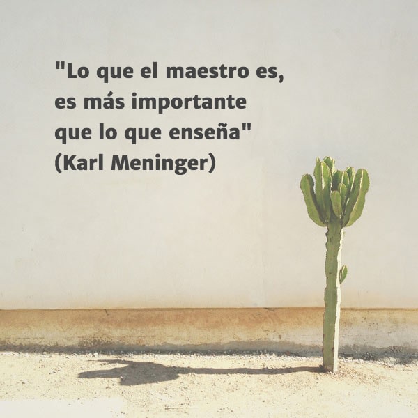 Frases para Reflexionar - "Lo que el maestro es, es más importante que lo que enseña" (Karl Meninger)