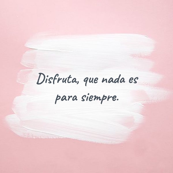 Frases de la Vida - Disfruta, que nada es para siempre.