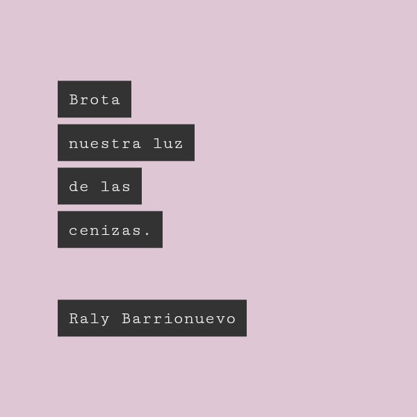 Frases sobre Pensamientos - Brota nuestra luz  de las  cenizas. Raly Barrionuevo