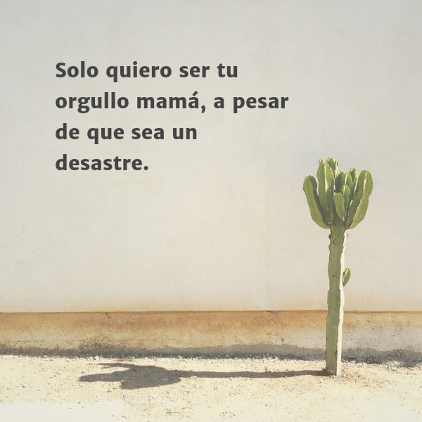 Frases para el Día de la Madre - Solo quiero ser tu orgullo mamá, a pesar de que sea un desastre.