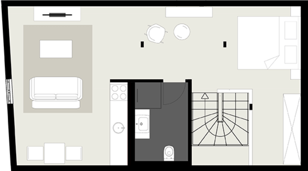 Miete 1 Zimmer Wohnung Stuttgart | Ganze Wohnung | Stuttgart | hochwertige Dachgeschosswohnung | Hominext