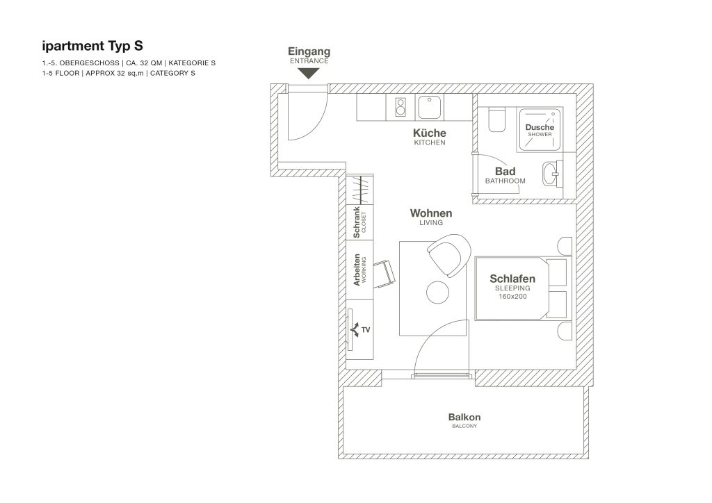 Rent 1 room apartment Böblingen | Entire place | Böblingen | Modernes Studio mit Balkon, Motorworld Stuttgart | Hominext