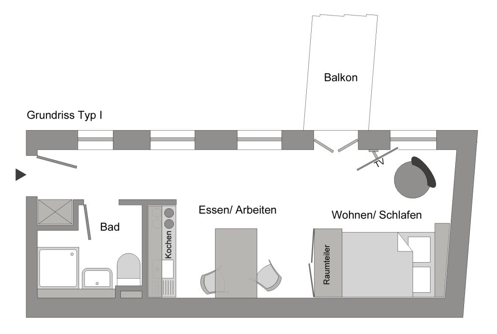 Miete 1 Zimmer Wohnung Köln | Ganze Wohnung | Köln | City-Apartment in Domnähe | Hominext