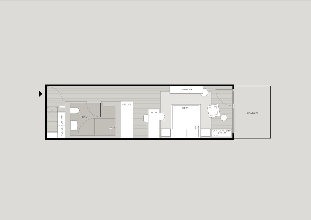 Miete 1 Zimmer Wohnung Stuttgart | Ganze Wohnung | Stuttgart | Voll ausgestattete 1-Zimmer-Wohnung mit Balkon im Stuttgarter Zentrum | Hominext