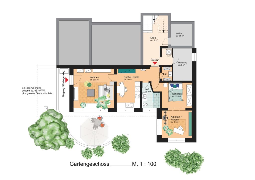 Rent 1 room apartment Hohentengen am Hochrhein | Entire place | Hohentengen am Hochrhein | Sunshine River Flat | Hominext