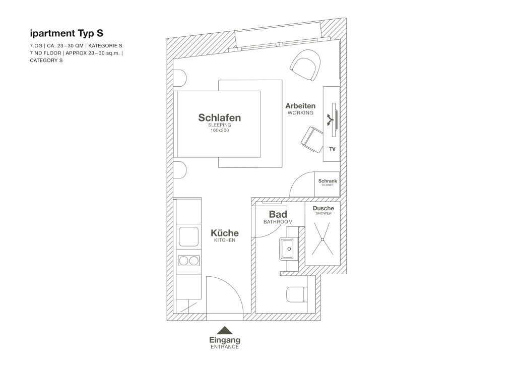 Rent 1 room apartment Hamburg | Entire place | Hamburg | Smart Serviced Apartment in Hamburg HafenCity | Hominext