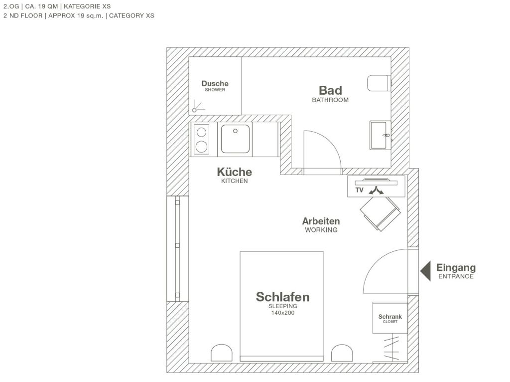 Rent 1 room apartment Wolfsburg | Entire place | Wolfsburg | Serviced Apartment in Wolfsburg - VW-Werk Nähe | Hominext