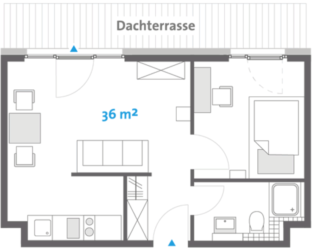 Miete 1 Zimmer Wohnung Berlin | Ganze Wohnung | Berlin | Apartment Duo mit Dachterrasse im Spreepolis | Hominext