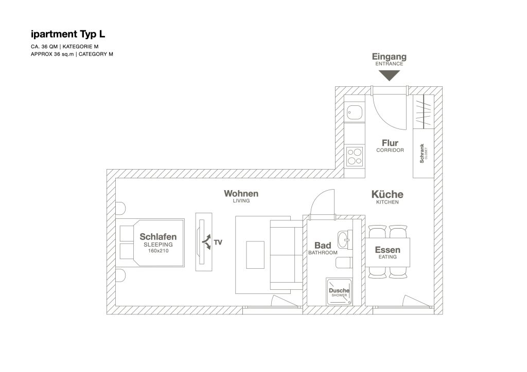 Miete 1 Zimmer Wohnung Leverkusen | Ganze Wohnung | Leverkusen | Design Studio Apartment in Leverkusen | Hominext