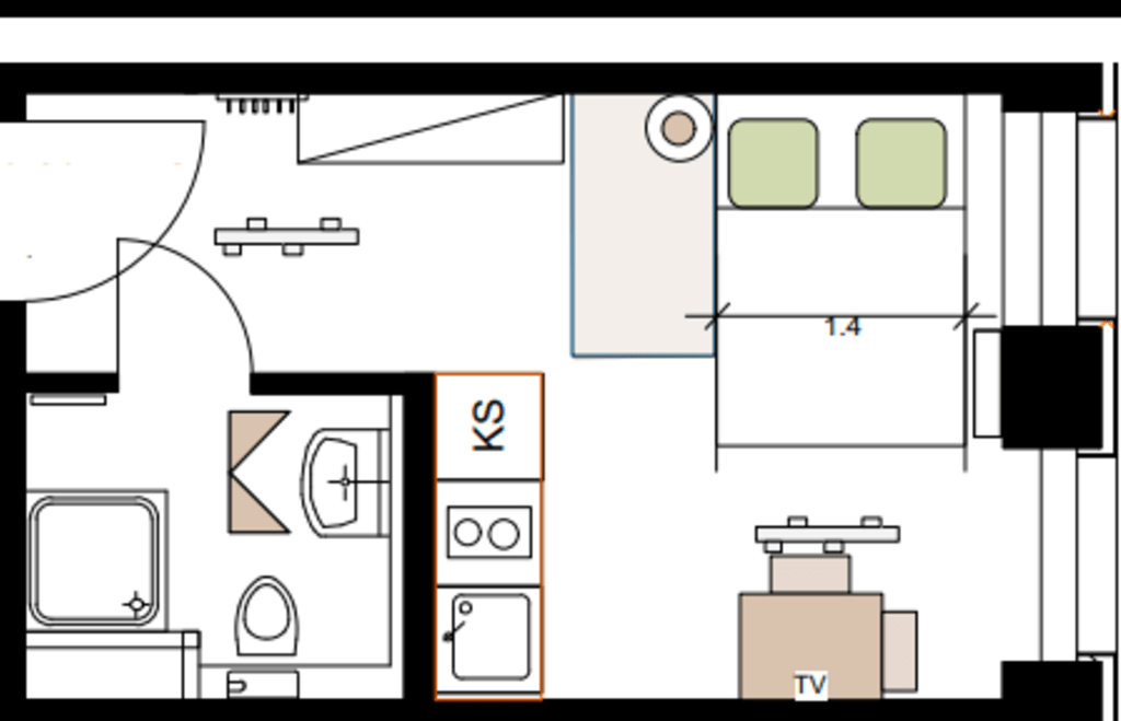 Miete 1 Zimmer Wohnung Berlin | Ganze Wohnung | Berlin | Stilvolles Studio im brandneuen Gebäude in Friedrichshain | Hominext