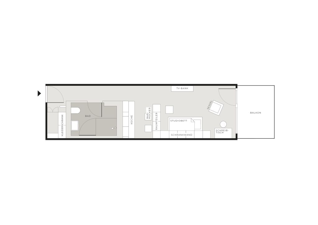 Miete 1 Zimmer Wohnung Stuttgart | Ganze Wohnung | Stuttgart | Möbliertes 1 Zimmer Apartment im Zentrum von Stuttgart | Hominext