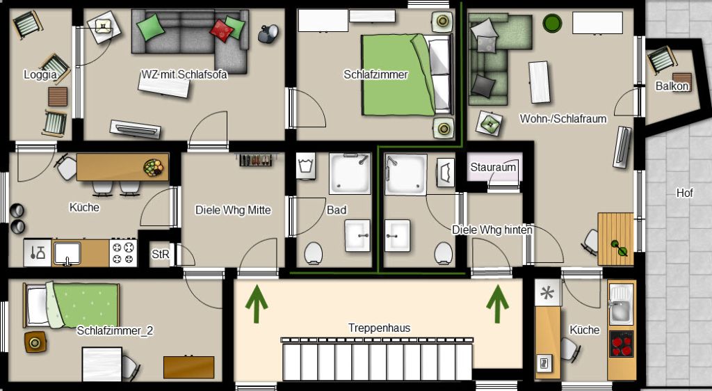 Miete 1 Zimmer Wohnung Wetter (Ruhr) | Ganze Wohnung | Wetter (Ruhr) | 1-Zi-Wohnung, 35qm, mit Loggia, Kabel-TV, WLAN, komplett eingerichtet, Reinigungsservice, Nähe Harkortsee | Hominext