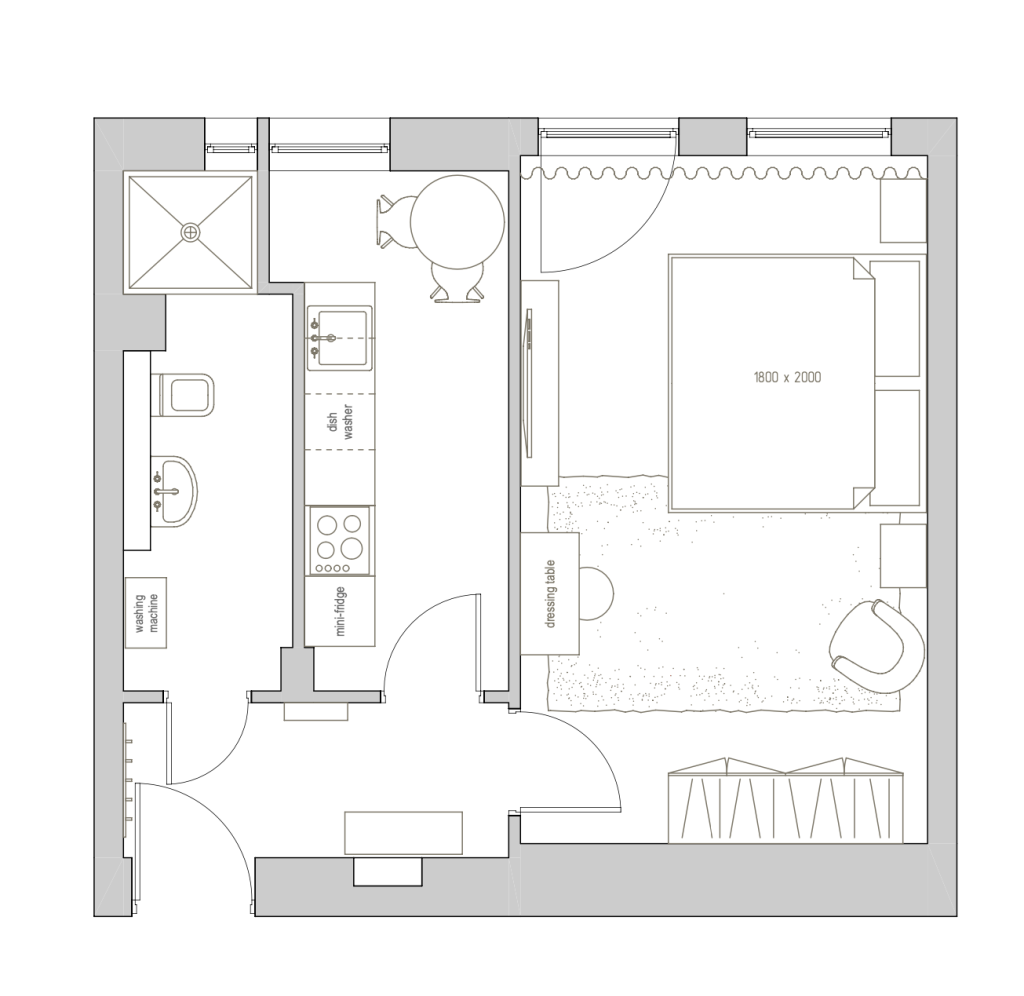 Miete 1 Zimmer Wohnung Berlin | Ganze Wohnung | Berlin | Vollständig möblierte und gut ausgestattete Single-Wohnung in Mariendorf mit Arbeitsbereich | Hominext