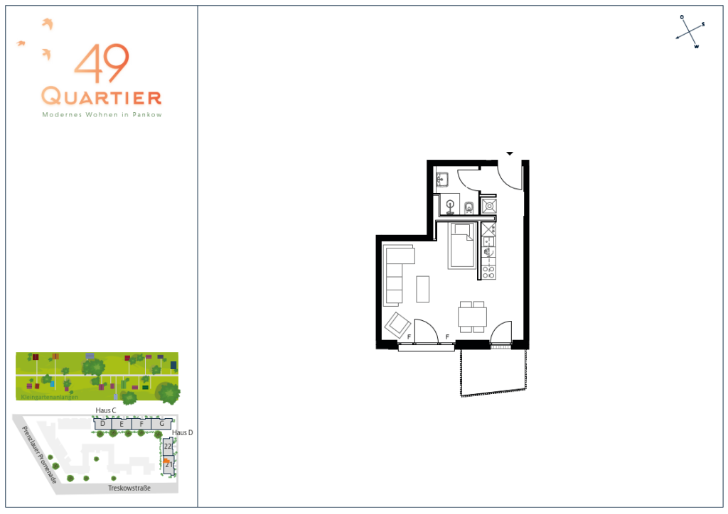 Rent 1 room apartment Berlin | Entire place | Berlin | ERSTBEZUG - Exklusive voll möblierte 1- Zimmer-Neubauwohnung mit Balkon und Einbauküche | Hominext