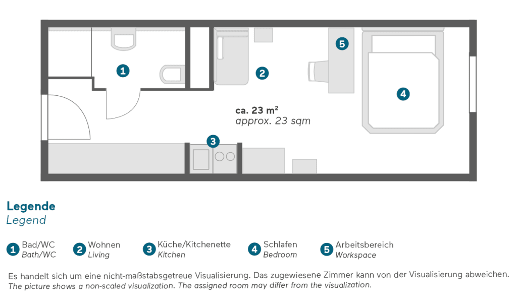 Miete 1 Zimmer Wohnung München | Ganze Wohnung | München | All-in One Apartment mit Kitchenette nahe der Isar | Hominext