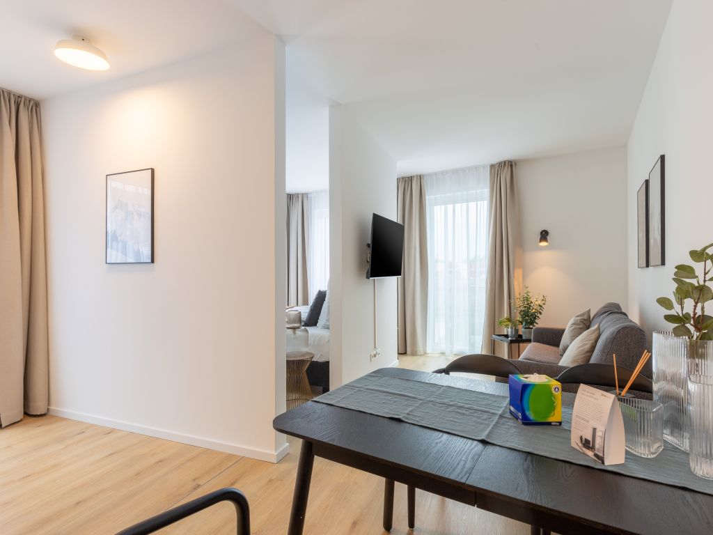 Miete 1 Zimmer Wohnung Gütersloh | Ganze Wohnung | Gütersloh | Gütersloh Eickhoffstraße - Suite L mit Schlafsofa & Balkon | Hominext