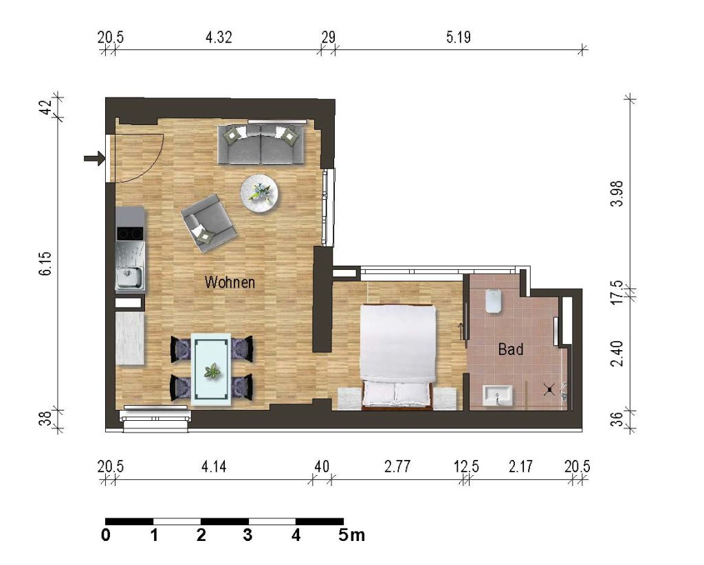 Miete 1 Zimmer Wohnung Berlin | Ganze Wohnung | Berlin | Einzigartiges 1-Zimmer Apartment am Rosenthaler Platz | Hominext