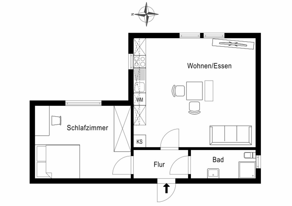 Rent 1 room apartment Heidelberg | Entire place | Heidelberg | Neuenheim, 2 Zimmer, 1 km Uni, 400 m Neckar, neu renoviert/möbiliert | Hominext