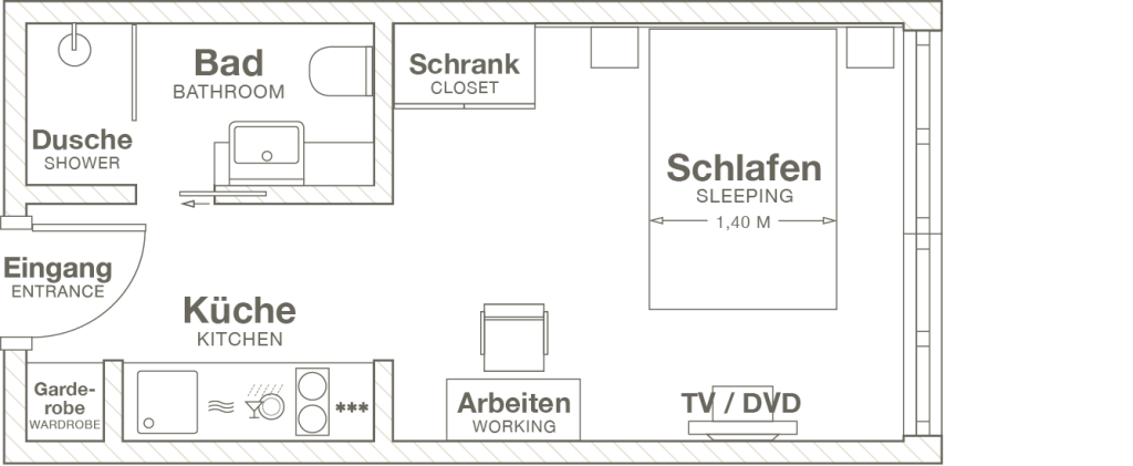 Miete 1 Zimmer Wohnung Frankfurt am Main | Ganze Wohnung | Frankfurt am Main | Design Apartment mitten in Frankfurt Europaviertel | Hominext