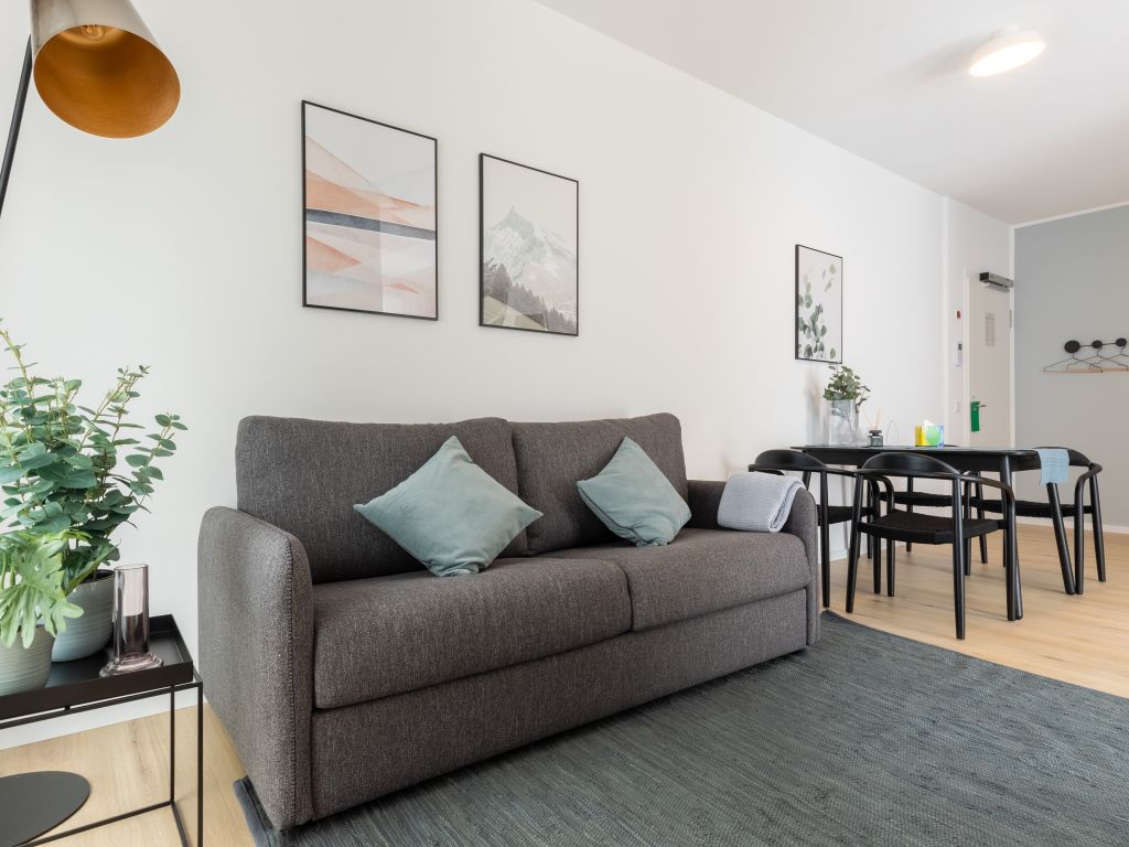 Miete 1 Zimmer Wohnung Gütersloh | Ganze Wohnung | Gütersloh | Gütersloh Eickhoffstraße - Suite XL mit Schlafsofa & Balkon | Hominext