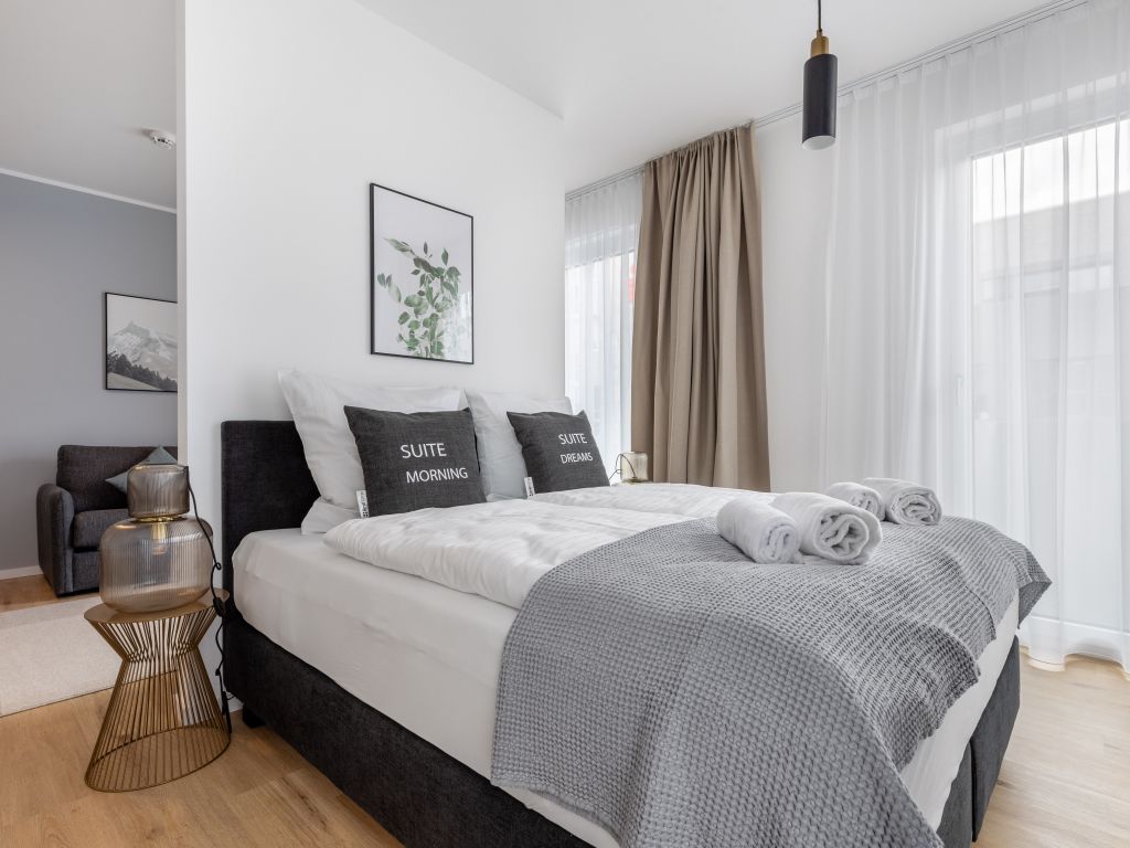 Miete 1 Zimmer Wohnung Gütersloh | Ganze Wohnung | Gütersloh | Gütersloh Eickhoffstraße - Suite L mit Schlafsofa & Balkon | Hominext