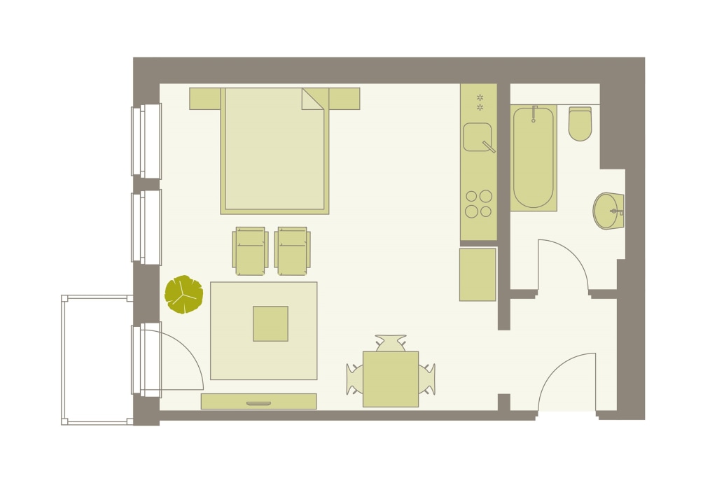 Rent 1 room apartment Dresden | Entire place | Dresden | Studio Apartment am Zwinger | Hominext