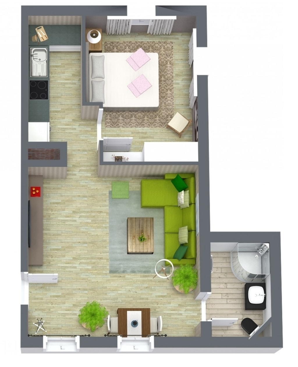 Miete 1 Zimmer Wohnung Herzogenaurach | Ganze Wohnung | Herzogenaurach | Modernes Apartment im Zentrum für 2 | Hominext