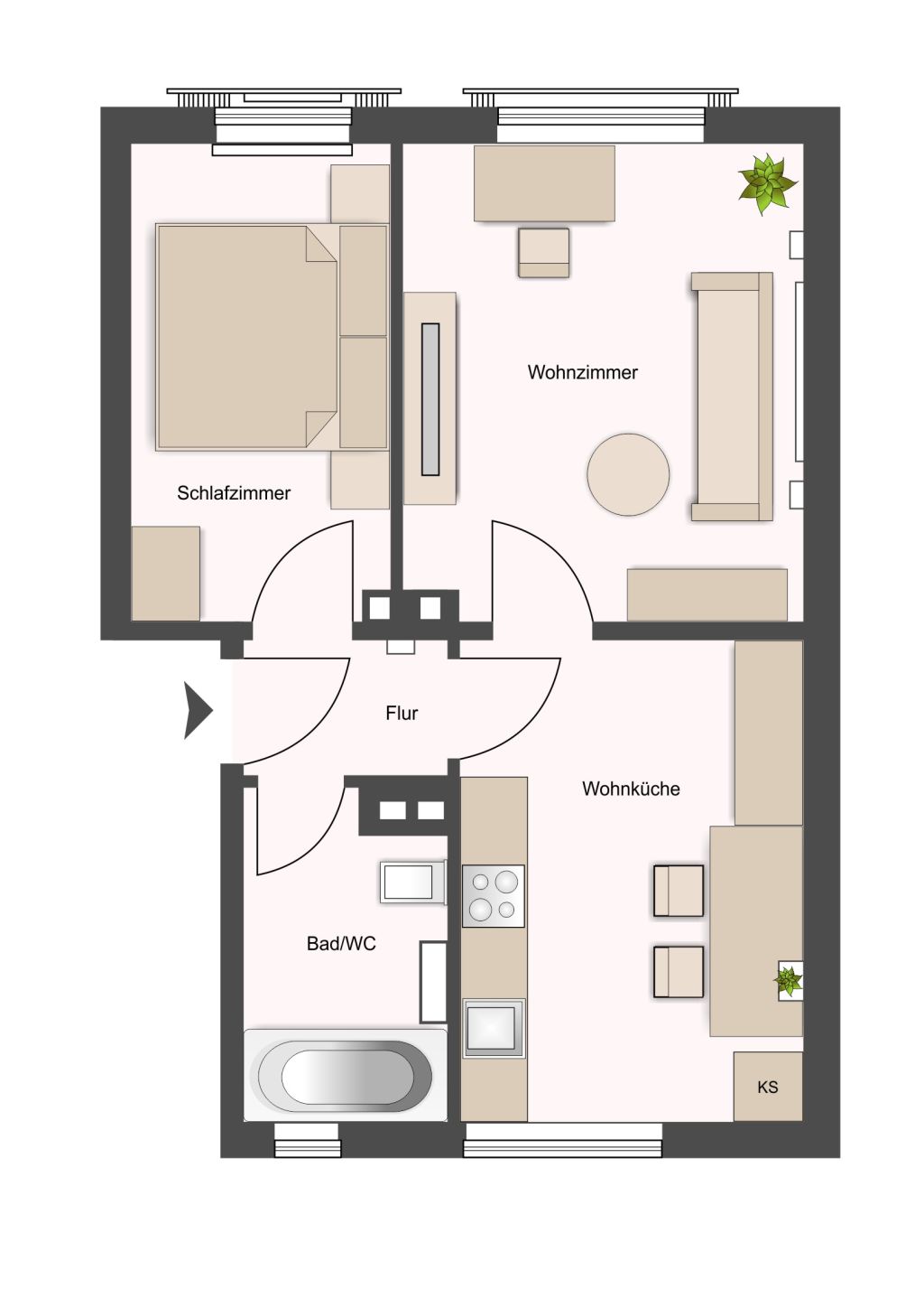 Miete 1 Zimmer Wohnung Kiel | Ganze Wohnung | Kiel | Charmantes und modisches Apartment | Hominext