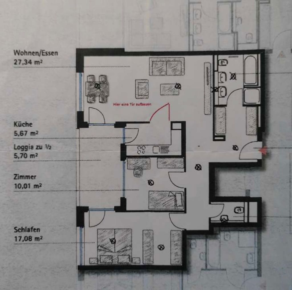 Rent 2 rooms apartment Böblingen | Entire place | Böblingen | Perfekt für die Familie I Exklusive und moderne 3-Zimmer-Wohnung in der Nähe von Mercedes I Stuttgart I Küche I Home Office | Hominext