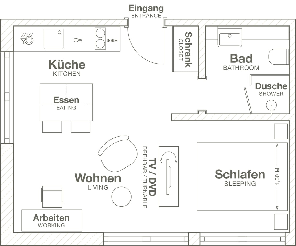 Rent 1 room apartment Frankfurt am Main | Entire place | Frankfurt am Main | Design Apartment mitten in Frankfurt Europaviertel | Hominext