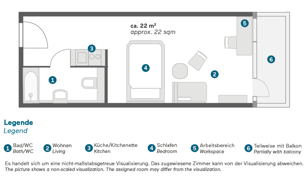 Miete 1 Zimmer Wohnung Berlin | Ganze Wohnung | Berlin | Einzel Apartment mit Kitchenette am Weißensee | Hominext