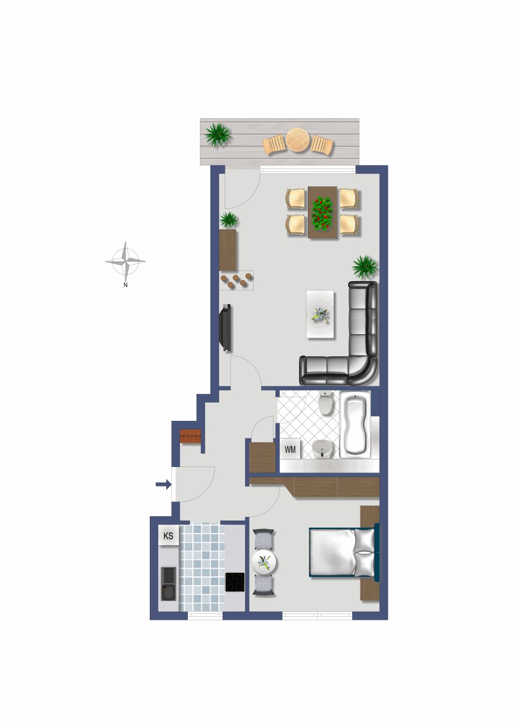 Miete 1 Zimmer Wohnung Nürnberg | Ganze Wohnung | Nürnberg | Moderne Wohnung in St. Johannis | Hominext