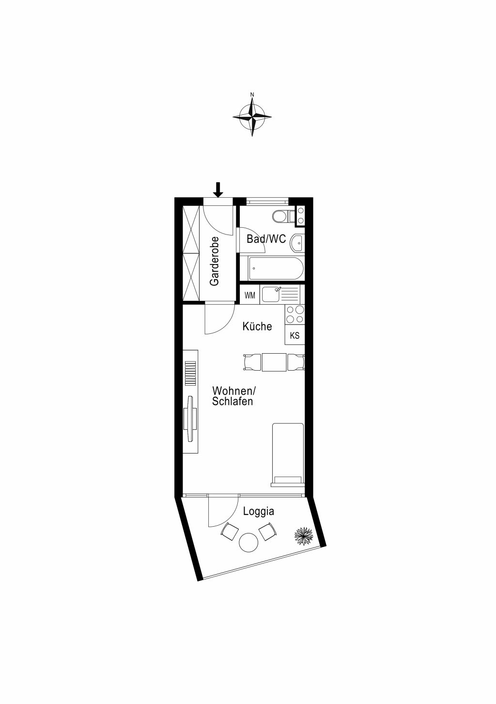 Miete 1 Zimmer Wohnung Heidelberg | Ganze Wohnung | Heidelberg | Liebevolles Apartment, verkehrsgünstige Lage, 500 m S-Bahn, Süd Balkon, Parkplatz, löffelfertig | Hominext