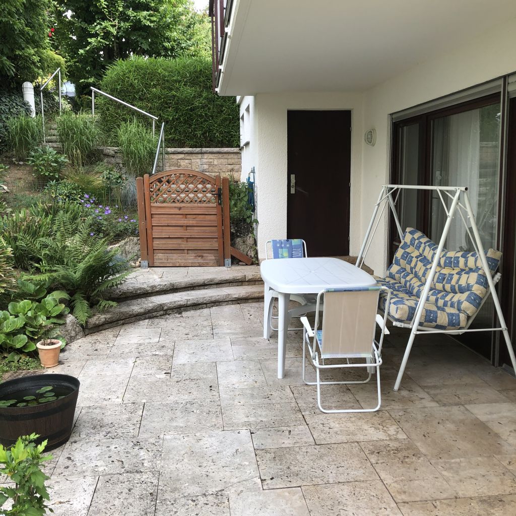 Rent 1 room apartment Neckartailfingen | Entire place | Neckartailfingen | UG Wohnung mit großer Terrasse, Garten und Teich. | Hominext