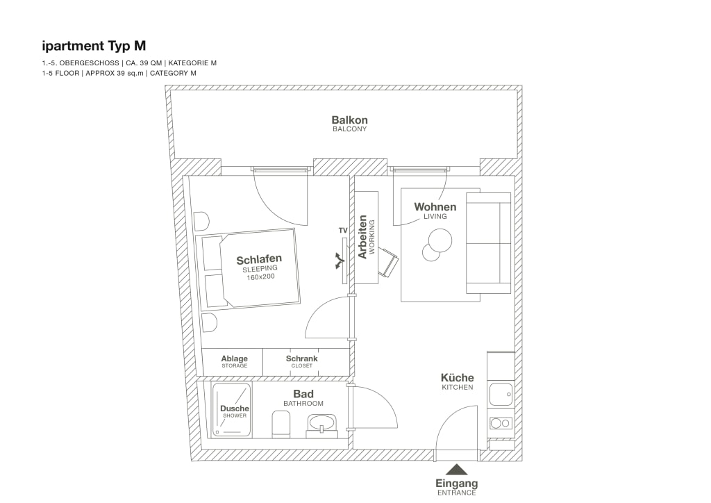 Rent 1 room apartment Böblingen | Entire place | Böblingen | Modernes Studio mit Balkon, Motorworld Stuttgart | Hominext