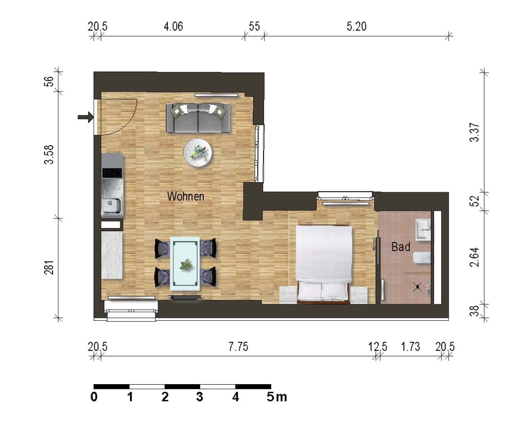 Miete 1 Zimmer Wohnung Berlin | Ganze Wohnung | Berlin | Berliner 1-Z. Apartment zum Wohlfühlen | Hominext