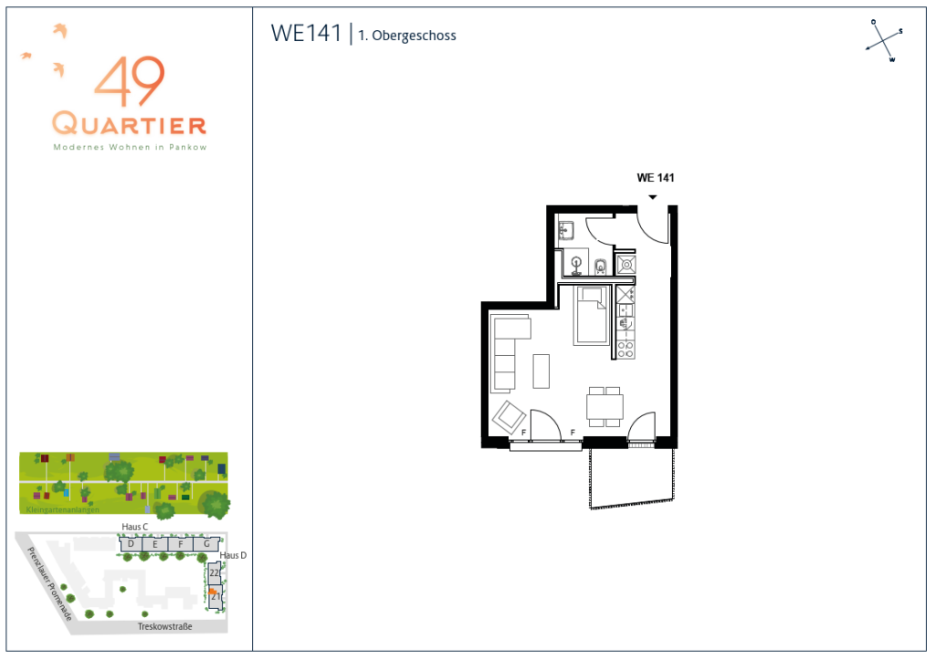 Miete 1 Zimmer Wohnung Berlin | Ganze Wohnung | Berlin | ERSTBEZUG - Exklusive voll möblierte 1- Zimmer-Neubauwohnung mit Balkon und Einbauküche | Hominext