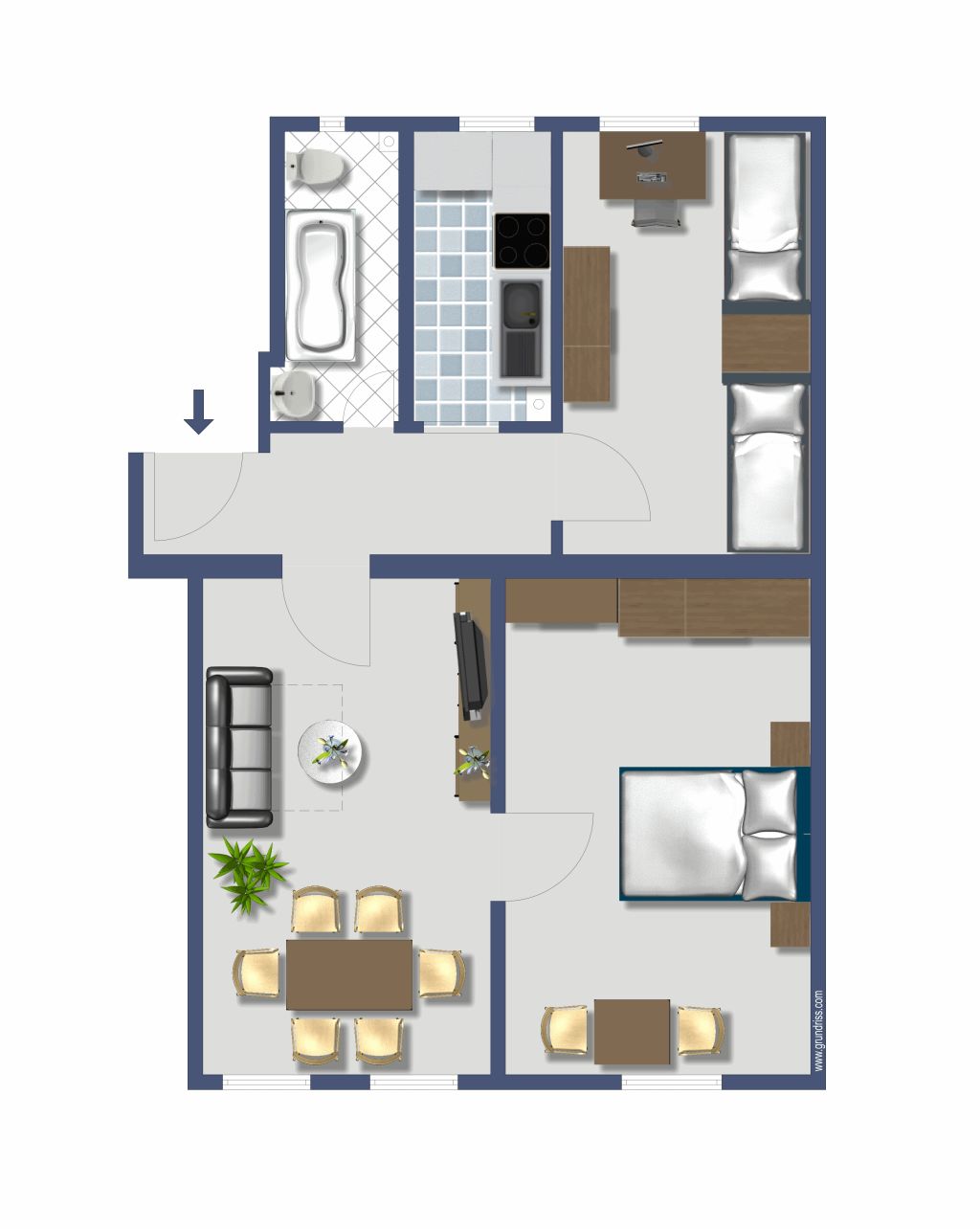 Rent 2 rooms apartment Nürnberg | Entire place | Nürnberg | BCA Parkstrasse Family Apartment | Hominext