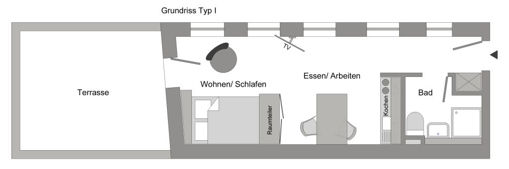 Miete 1 Zimmer Wohnung Köln | Ganze Wohnung | Köln | Apartment mit Terrasse | Hominext