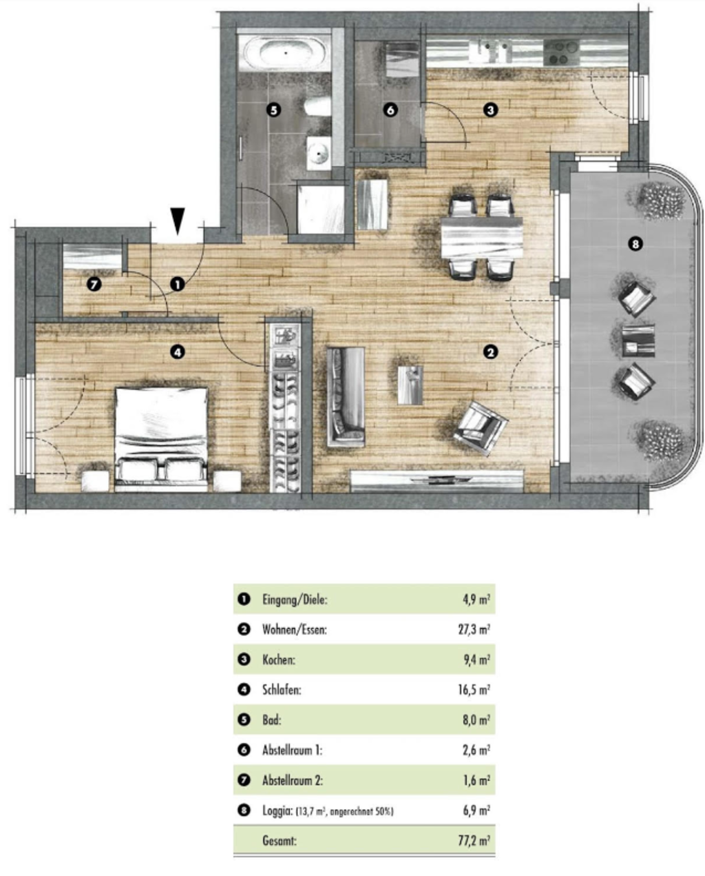 Rent 1 room apartment Düsseldorf | Entire place | Düsseldorf | Lichtdurchflutetes, modernes Apartment mit Balkon in Düsseldorf | Hominext