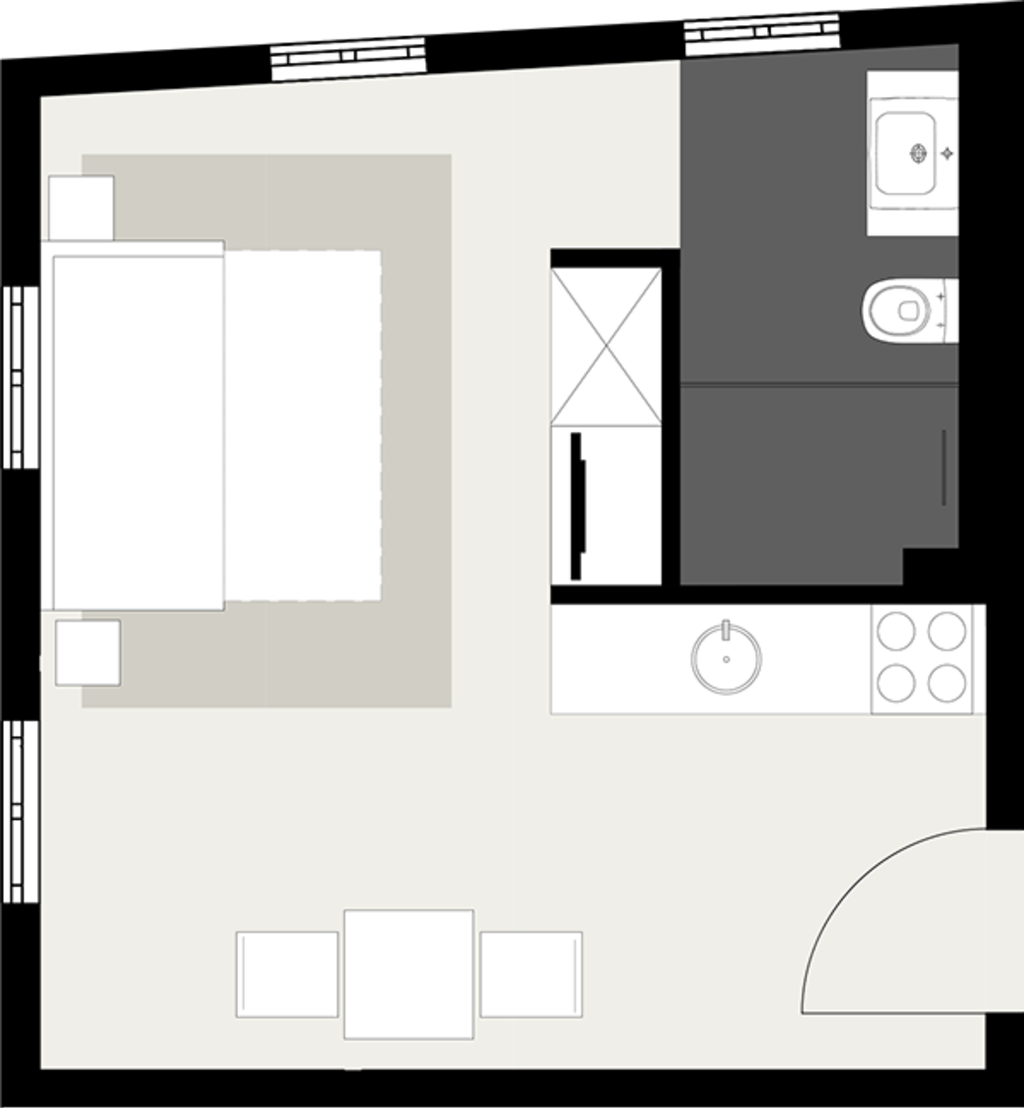 Miete 1 Zimmer Wohnung Stuttgart | Ganze Wohnung | Stuttgart | Modernes Studio Apartment | Hominext