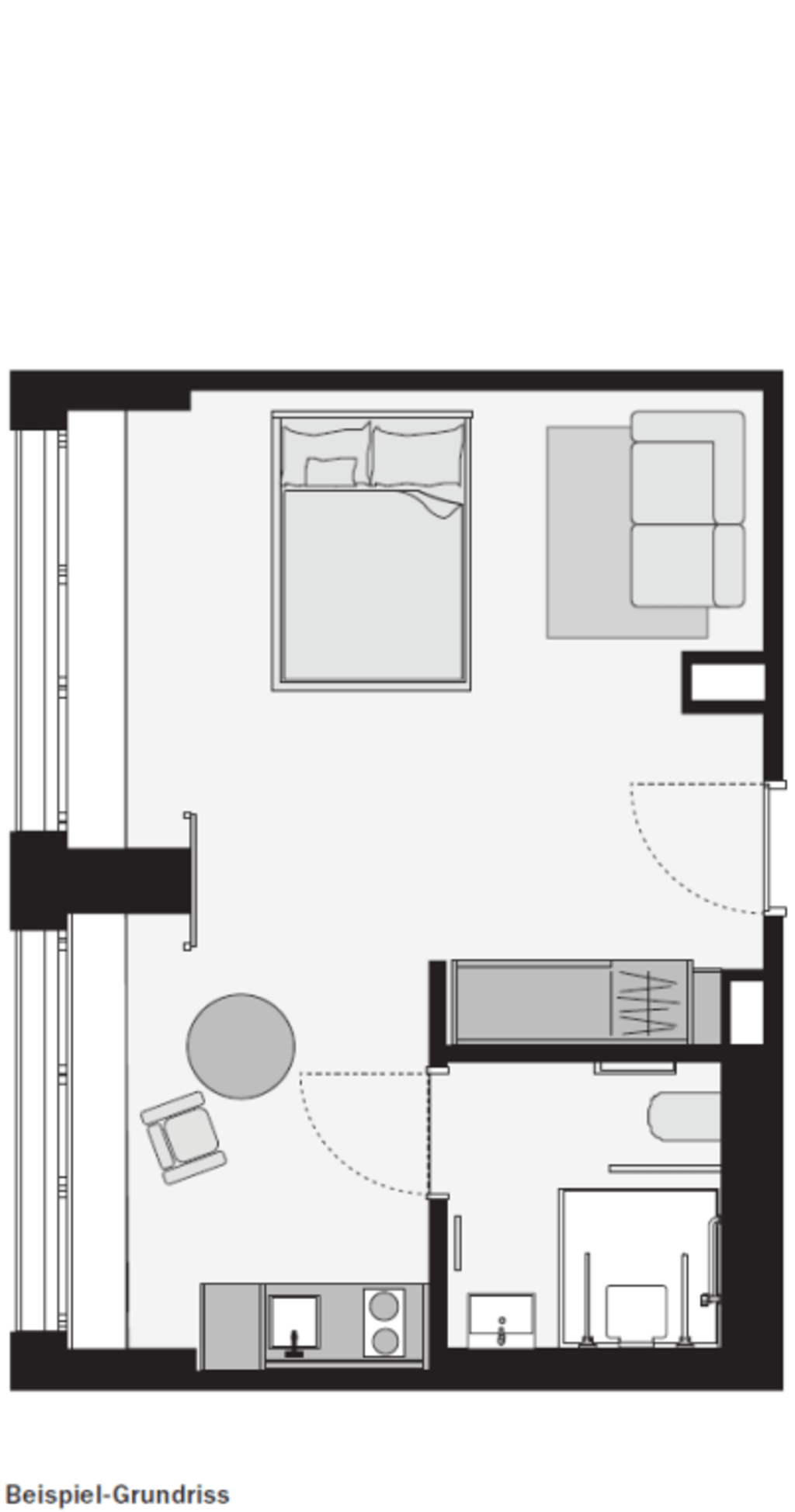 Miete 1 Zimmer Wohnung Köln | Ganze Wohnung | Köln | Studio-Apartment mit Doppelbett in schöner Lage | Hominext