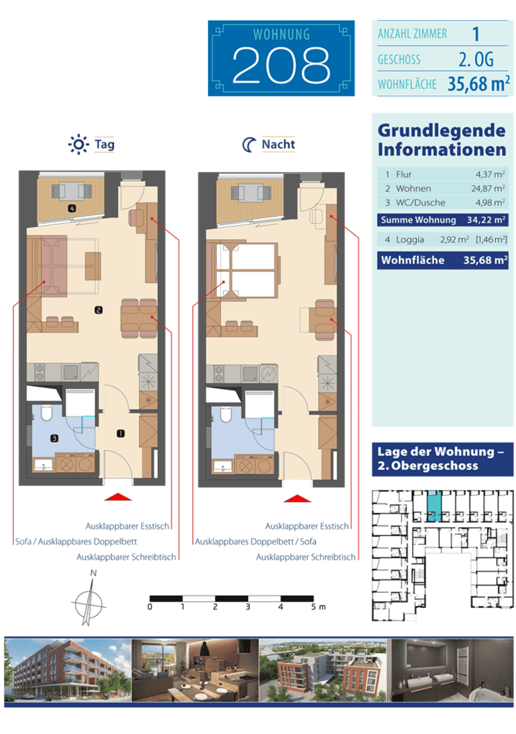 Miete 1 Zimmer Wohnung Regensburg | Ganze Wohnung | Regensburg | 1-Zi. Apt. - Neubau, modern, zentrumsnah, Donaublick, MwSt. inklusive | Hominext