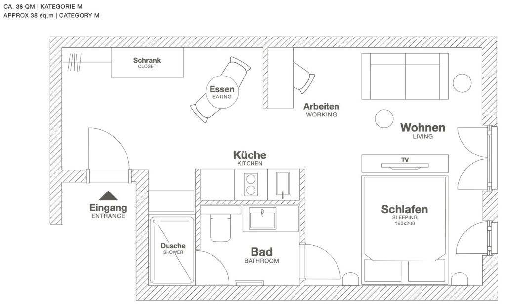 Rent 1 room apartment Braunschweig | Entire place | Braunschweig | Design Apartment mitten in Braunschweig | Hominext