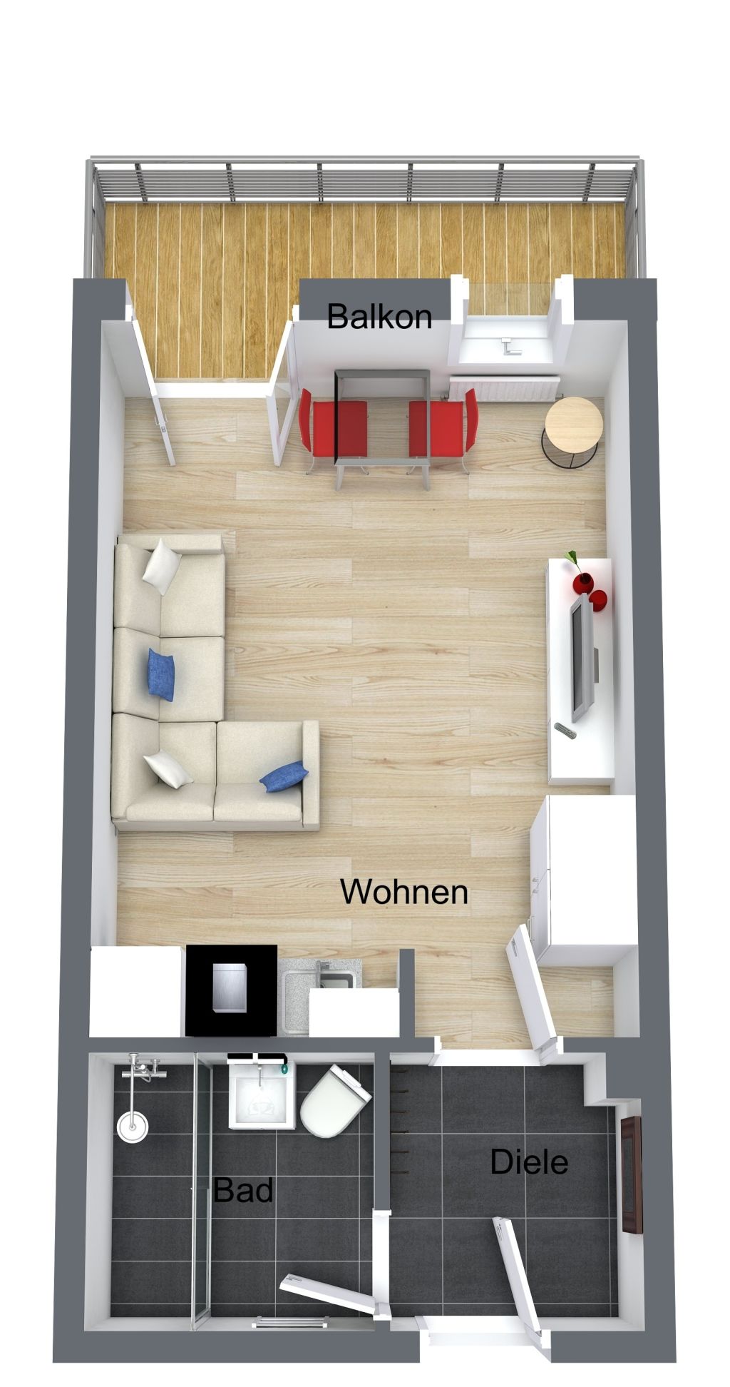 Miete 1 Zimmer Wohnung Germering | Ganze Wohnung | Germering | Liebevoll eingerichtetes & modisches Apartment im Zentrum von Germering nahe des S-Bahnhofs | Hominext