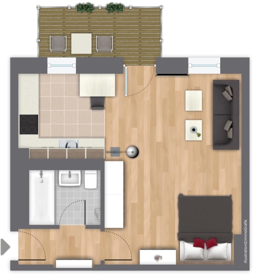 Miete 1 Zimmer Wohnung Berlin | Ganze Wohnung | Berlin | TOP Studio Apartment, ruhige Bestlage im Prenzlauer Berg, großer Balkon, 50000 DSL Internet, Smart TV , Dielenboden + hohe Altbau Decken, einziehen + wohlfühlen ! | Hominext