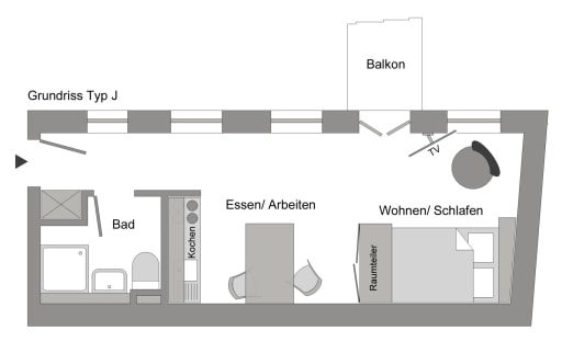 Miete 1 Zimmer Wohnung Köln | Ganze Wohnung | Köln | Schönes 1-Zimmer Apartment | Hominext