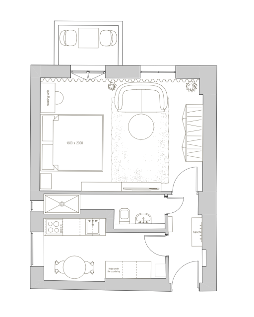 Miete 1 Zimmer Wohnung Berlin | Ganze Wohnung | Berlin | Moderne 1-Zimmer-Wohnung mit Balkon und voller Ausstattung in Mariendorf | Hominext