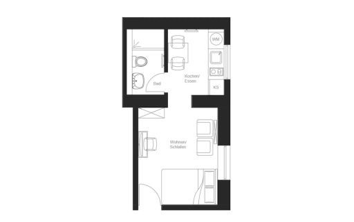 Miete 1 Zimmer Wohnung Frankfurt am Main | Ganze Wohnung | Frankfurt am Main | *Neu renoviert* - vollmöbliertes Premium-1-Zimmer-Apartment | Hominext